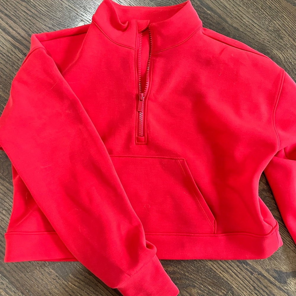 Red Quarter-Zip Sweatshirt